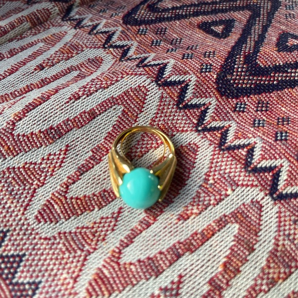 Avon Jewelry - SALE PRICE Vintage Art Deco Avon Gold and Turquoise Ring
